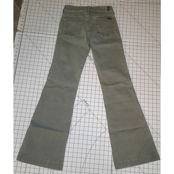 7 for All Mankind SFAM  Vintage Y2K Drab Green Denim Dojo Jeans  26 - Picture 4 of 12